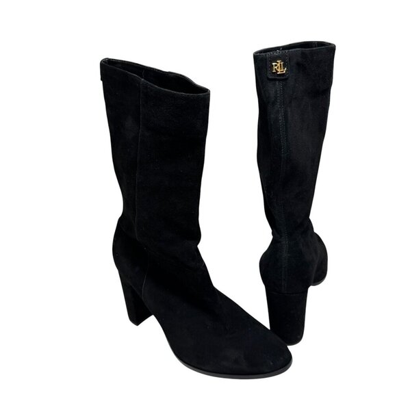 RALPH LAUREN  Womens Artizan II Slouch Suede Mid-Calf Boots 9.5 NEW $220 - Picture 4 of 8
